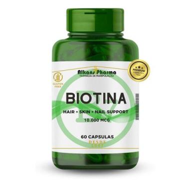 Imagem de Biotina (Vitamina B7) 10.000 Mcg 60 Cápsulas - 1 Unidades - Alkans