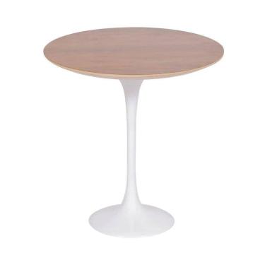 Imagem de Mesa Saarinen Lateral Imbuia 42cm - Base Branca