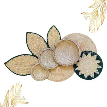 Imagem de Kit Peneira De Palha - Decoração De Parede Colorida cor:verde