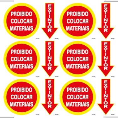 Imagem de Combo 6 Placas De Sinalização Extintor/Proibido Colocar Materiais 30X20 Ekomunike - S-210 F9e