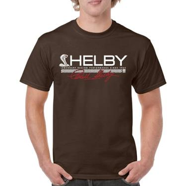 Imagem de Camiseta masculina Shelby Legendary Racing Performance Since 1962 Mustang Cobra GT Muscle Car GT500 Powered by Ford, Marrom, 3G