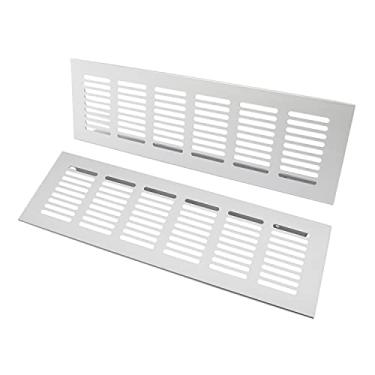 Imagem de 2 peças de ventilação, TTZEZE grade de ventilação de liga de alumínio resistente retangular capa de grade de metal para guarda-roupa fogão sapatos armário pia cozinha banheiro parede lateral teto e