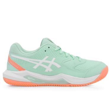 Imagem de Tênis Asics Gel Dedicate 8 Padel Verde Branco e Laranja-Feminino