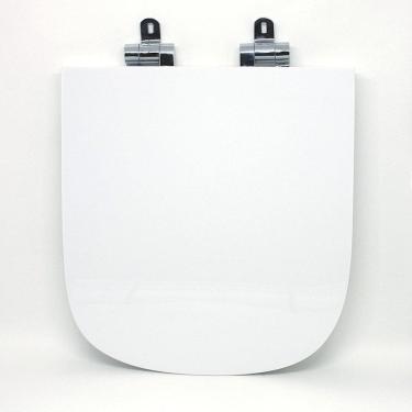 Imagem de Assento Sanitário Poliéster para Louça Piano deca Slow Close Cromado Branco