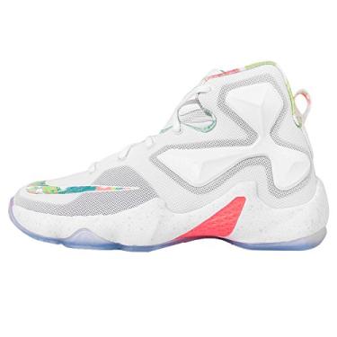 Imagem de Nike Tênis de basquete juvenil LeBron XIII, branco-páscoa/preto brilhante Mango-action Green, 20 BR