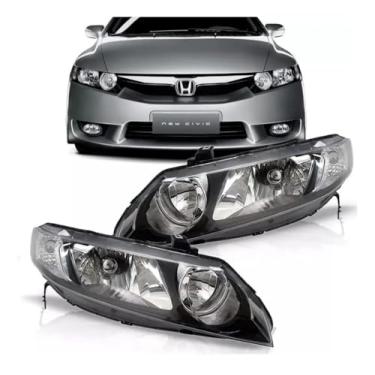 Imagem de Farol New Civic 2006 2007 2008 2009 2010 2011 Foco Duplo - UNIDADE Lado:Esquerdo (Motorista)