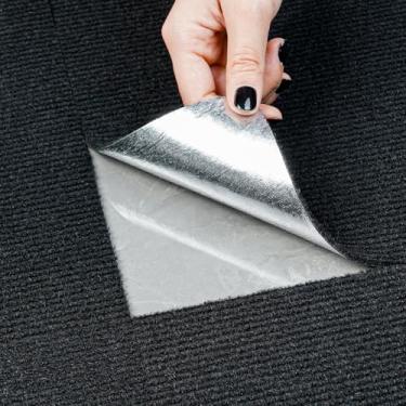 Imagem de CUCOS Azulejos de carpete 61.0 cm x 61.0 cm Peel and Stick, tapete quadrado autoadesivo com almofada macia, azulejos de carpete antiderrapante fácil DIY para quarto, sala de estar 20 peças