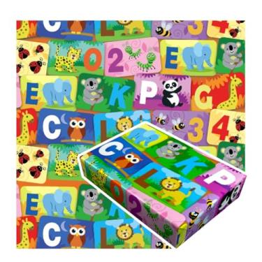 Imagem de Papel De Presente Bobina Couche 60cmx100m Infantil (Alfabeto Colorido)
