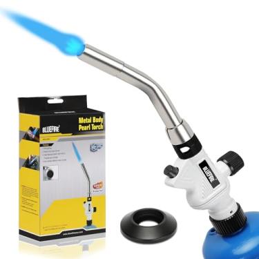Imagem de MR.TORCH Cabeça de tocha turbo com cabo de metal pérola, combustível de maçarico automático multiuso por propano, MAPP, MAP PRO, ótimo utensílio de cozinha para chef, bocal de soldagem para