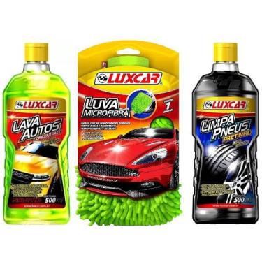 Imagem de Kit Lava Autos - Shampoo + Pretinho + Luva De Microfibra - Luxcar