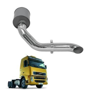 Imagem de Kit Escapamento Volvo FH Até 2014 5 Curto Cromado Completo - Fabbof