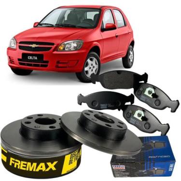 Imagem de Jogo Discos + Pastilhas De Freio Gm Celta 1.0 8V 2001 A 2016 - FREMAX