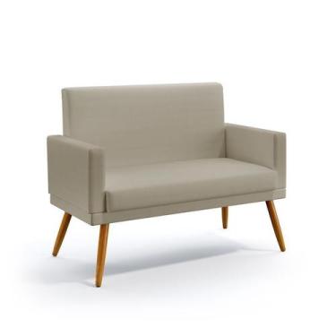 Imagem de Poltrona Namoradeira Estofada Nina Com Rodapé  Bege Aradecor