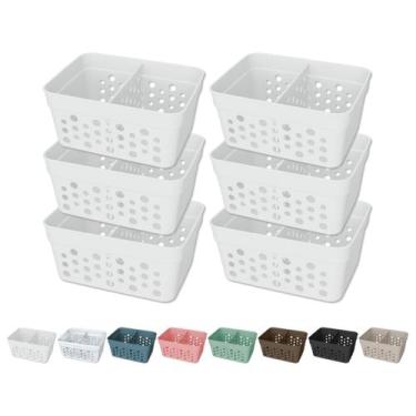 Imagem de Kit 6 Cesto Organizador Trama Rattan c/ Divisória Removível - Usual Ut