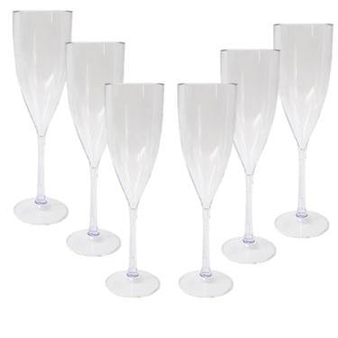 Imagem de Taça Champanhe Espumante Acrílico 180ml Transparente Festas Comemorações Eventos Premium (6)