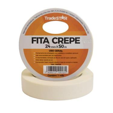 Imagem de Fita Crepe p/ uso geral 24 mm X 50 m - Tradestar