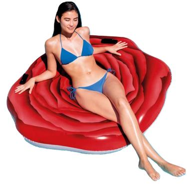 Imagem de Colchão Inflável Para Piscinas Rosa Vermelha Intex