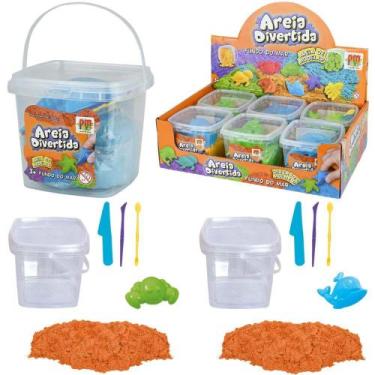 Imagem de areia de modelar divertida 250g com molde fundo do mar + 3 acessorios 