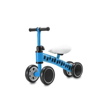 Imagem de Bicicleta de Equilíbrio Infantil Bebe Azul 4 Rodas sem Pedal até 24Kg 