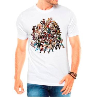Imagem de Camiseta Masculina Branca Personagens Jogos Games - DESIGN CAMISETAS, 