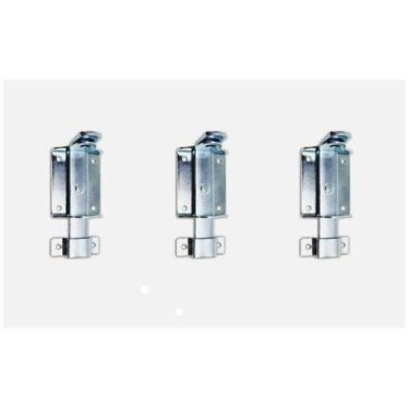 Imagem de Jogo De Fecho Trinco Ferrolho Chato Para Cadeados Aço Metalizado Brilh