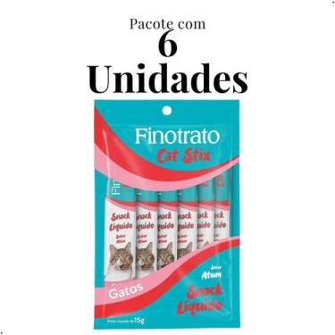 Imagem de Combo Finotrato Cat Stix Atum 15g Sachê Petisco Snack Gatos