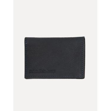 Imagem de Carteira Calvin Klein Jeans Porta Cartão Couro Floater Queima Logo Azu