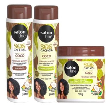 Imagem de Kit Salon Line Sos Cachos Coco Hidratação Nutritiva C/3