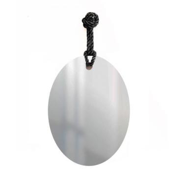Imagem de Espelho Decorativo Tie Alça Naval Preta 60x40 cm Oval - e2g Design 