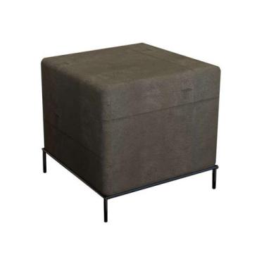 Imagem de Puff Sevilha Suede Marrom e Preto - New Green
