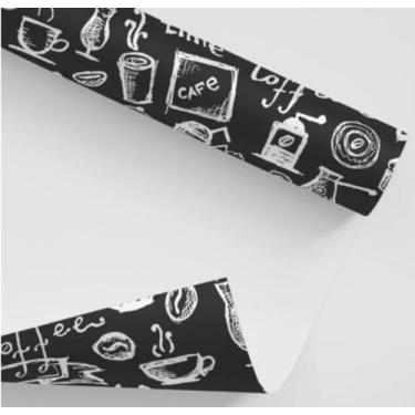 Imagem de Papel De Parede Café Cozinha Autocolante Lavável Cor Preto CAS57 3METR