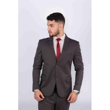 Imagem de Terno slim microfibra cinza chumbo - Elegante ternos , 48