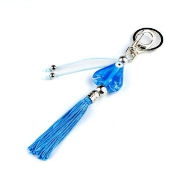 Imagem de Chaveiro Iemanjá Peixe Azul Claro 15 cm em Murano - Lua Mística - 100%