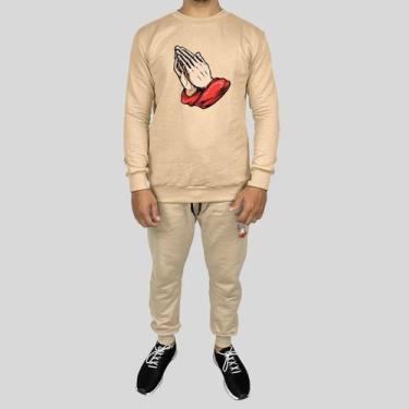 Imagem de Conjunto Calça e Blusa Moletom Careca Sem Capuz Algodão Reze - MP Moda