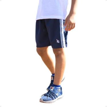 Imagem de Bermuda Infantil Lisa Uniforme Escolar Tactel Com Elastano - KS, Azul 