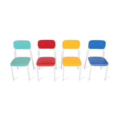 Imagem de Kit Cadeira Infantil Empilhável - 4 Cadeiras - School Center