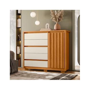 Imagem de Cômoda Sapateira Palumoveis Duetto com 5 Gavetas e 1 Porta – 125cm de Largura