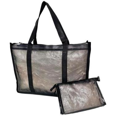 Imagem de Bolsa Feminina Com Necessaire Ziper Academia Praia Viagem Sacola - Lis