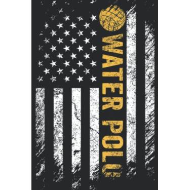 Imagem de Vintage American USA Flag Water Polo Cool Swim Swimer Gift Funny: Lined Journal Notebook To Do Schedule, Medium 6x9 Inches, 120 Pages, Printed Cover