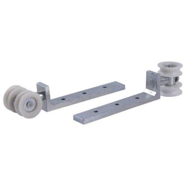 Imagem de Roldana 2 Rodas Côncava Giratória Para Porta Lateral Alumínio Com Rola