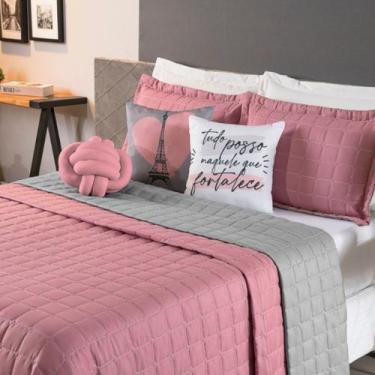 Imagem de Kit Cobre Leito Dupla Face Paris Queen Cama Posta Blogueira Várias Com