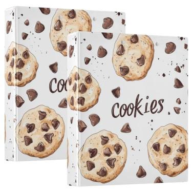 Imagem de Fichário de 3 anéis de biscoitos marrons com feijão de chocolate, fichário decorativo de 3,8 cm com prancheta e 3 bolsos transparentes, comporta 200 folhas de papel tamanho A4 fichários à prova d'água