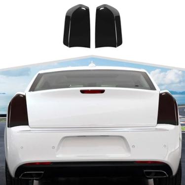 Imagem de amayum Kit de proteção de luz traseira para lâmpada blackout acessórios externos compatíveis com Chrysler 300 300C, preto fumado (2015+)