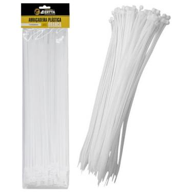 Imagem de 1 Pacote Com 50 Abraçadeiras Lacre De Nylon Enforca Gato Cinta Plástica 7 x 500mm Fita Hellerman 50cm Branco 50un