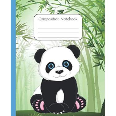 Imagem de Composition Notebook: Happy Panda with Panda Thematic Interior Lined Pages; Glossy Cover 7.5 x 9.25 inches