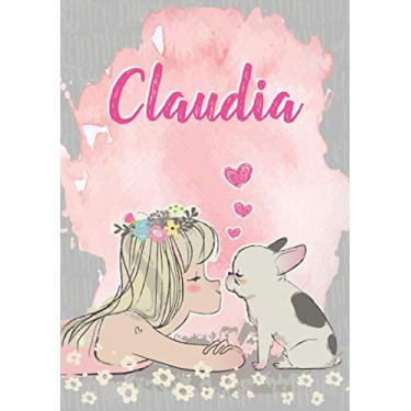 Imagem de Claudia: Notizbuch A5 | Personalisierter vorname Claudia | Geburtstagsgeschenk für Frau Mutter Tochter Schwester | Nettes Mädchen mit Bulldogge | 120 Seiten liniert, Kleinformat A5 (14,8 x 21 cm)