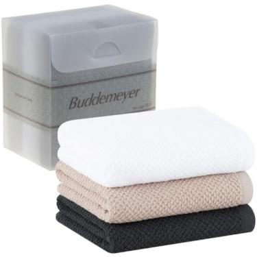 Imagem de Buddemeyer, Kit 3 Pano de Copa Buddemeyer Atoalhado Gourmet Branco/Bege/Chumbo