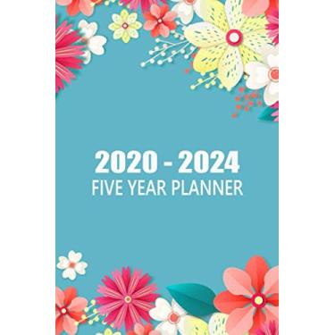 Imagem de 2020-2024 Five Year Planner: Motivational College Ruled Journal. Pretty Girly Medium Lined Notebook for Writing, Notes, Doodling and Tracking. Line Journal, Diary Or Notebook.