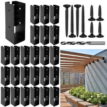 Imagem de DEVALLEY Suportes de Suspensão de Viga Oculta, Suporte de Flange Oculta para Madeira de 2"x4"(Real: Madeira Serrada de 1,5"x3,5", Suporte de Aço de Viga Em Forma de U para Cerca de (, Preto Fosco)