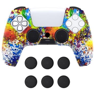 Imagem de PlayVital Capa de silicone antiderrapante Pure Series modelo encaixável para controle ps5, capa de borracha macia para controle ps5 cabe com estação de carregamento com tampas de aperto de polegar -